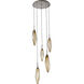 Rock Crystal LED 18.4 inch Beige Silver Chandelier Ceiling Light in 3000K LED, Metallic Beige Silver, Chilled Bronze, Round Multi-Port